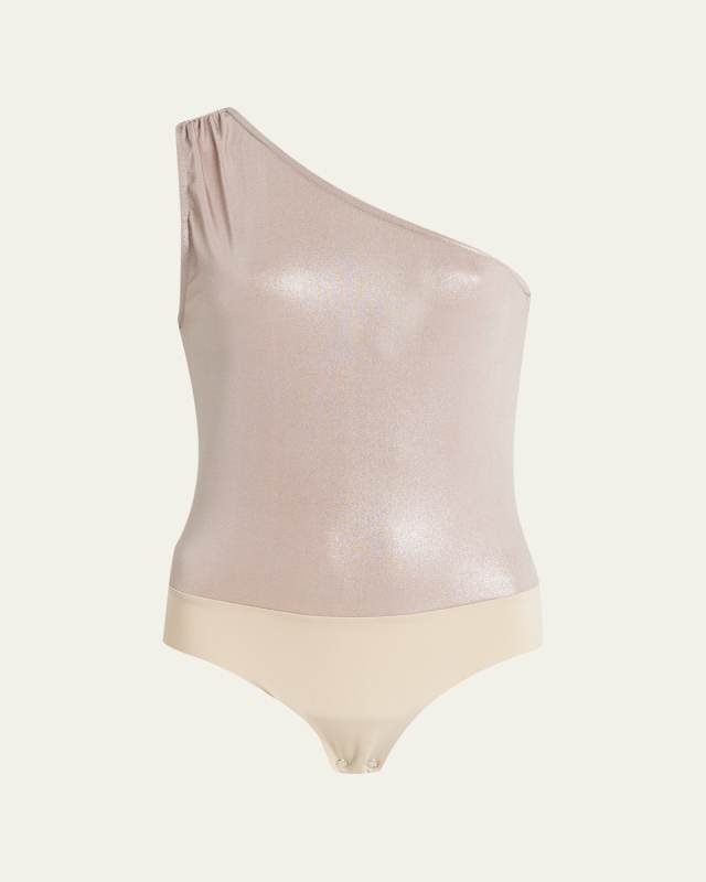 Sheridan Metallic One-Shoulder Bodysuit